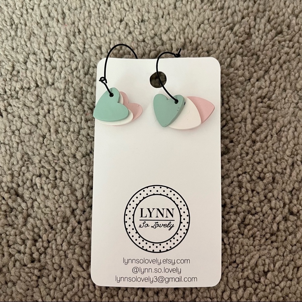 hoop earrings with heart charms